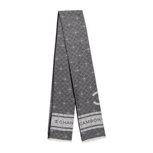 Chanel Grey 2024 Interlocking CC Logo Oversized Shawl